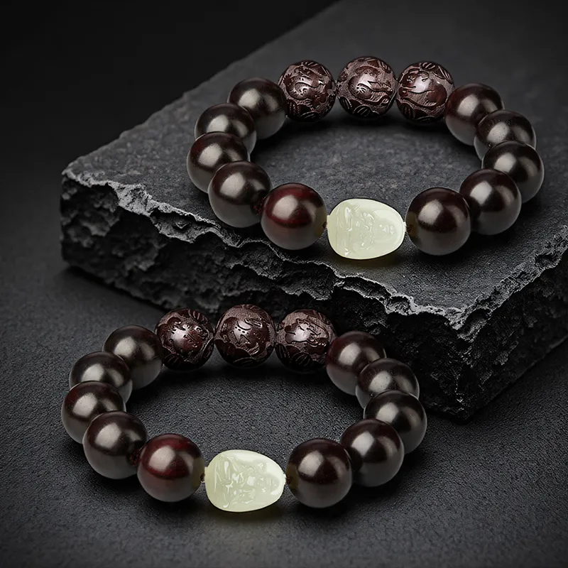 SGE Small Leaf Red Sandalwood Bracelets Unisex-10