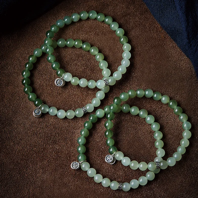 SGE Bracelets Pale Greenish White Jade Women's-3