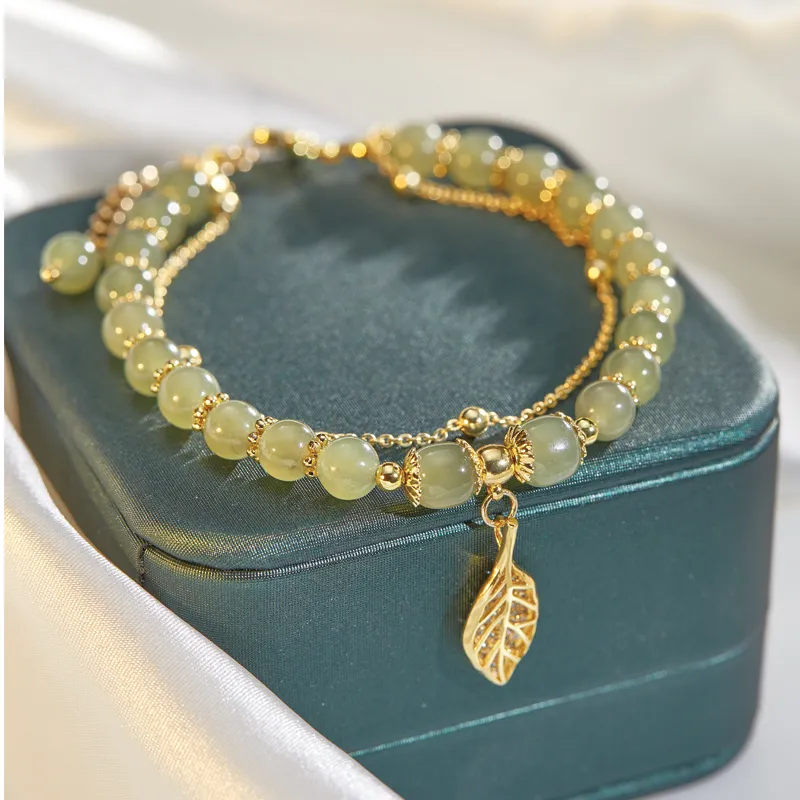 SGE Hetian Jade Bracelets Women's Pale Greenish White Jade-5