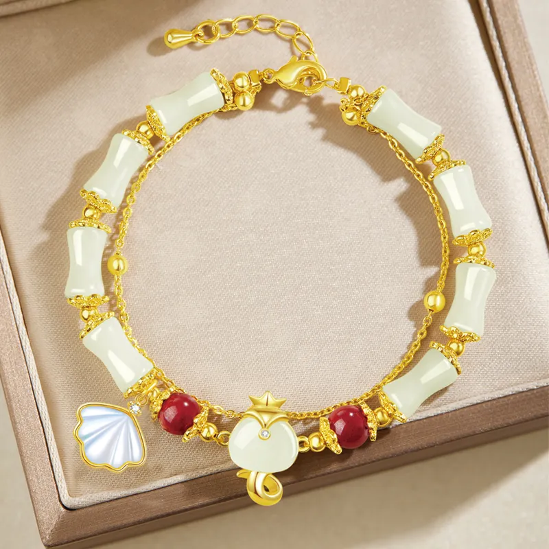 SGE Hetian Jade Bracelets Pale Greenish White Jade Women's-8