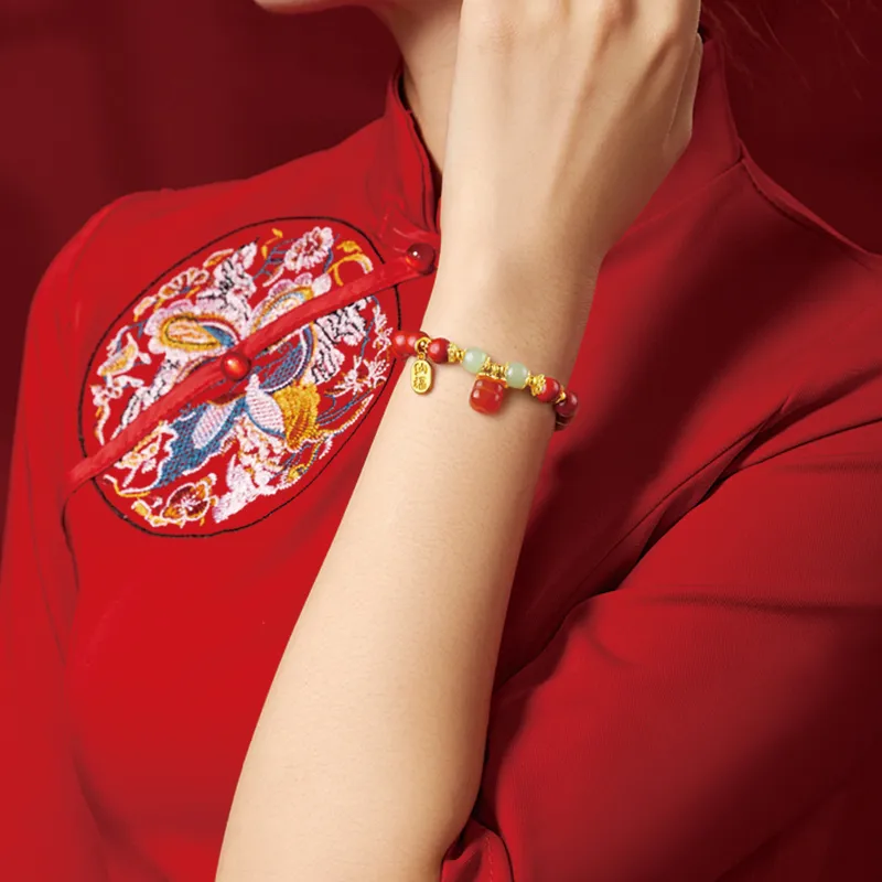 SGE Reconstructed Cinnabar Jade Bracelets Women's-4