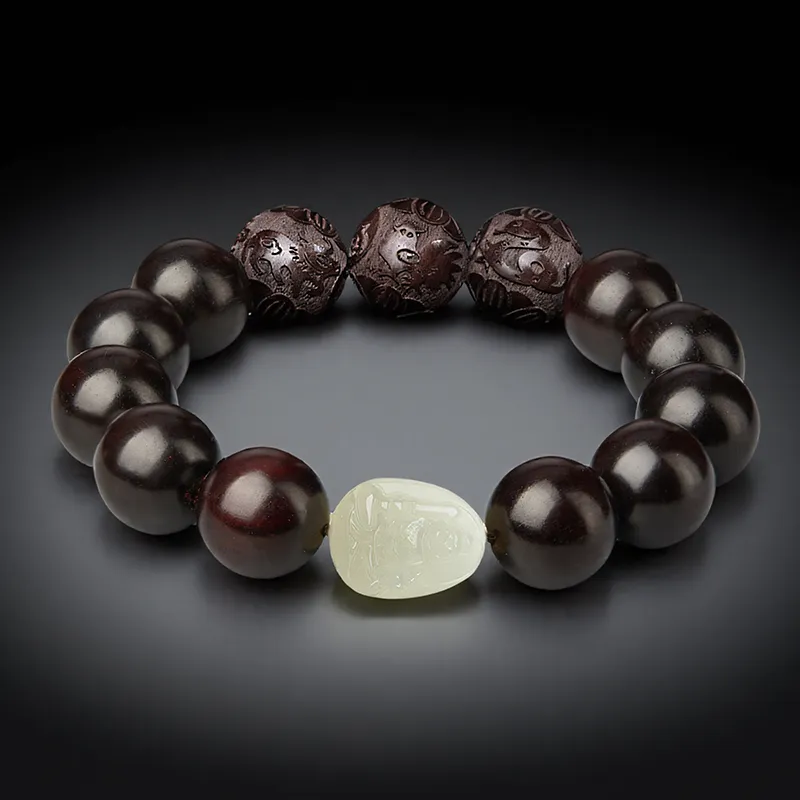 SGE Small Leaf Red Sandalwood Bracelets Unisex-7