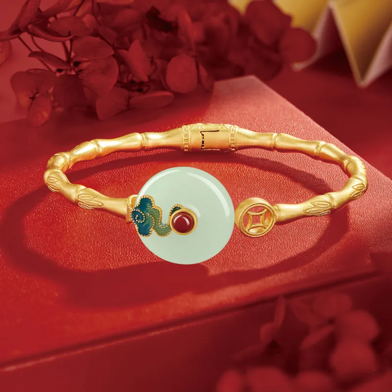 SGE 925 Sterling Silver Hetian Jade Bangles Women's Pale Greenish White Jade-4
