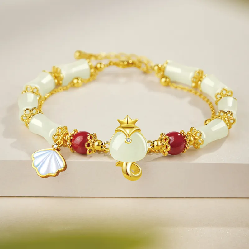 SGE Hetian Jade Bracelets Pale Greenish White Jade Women's-9