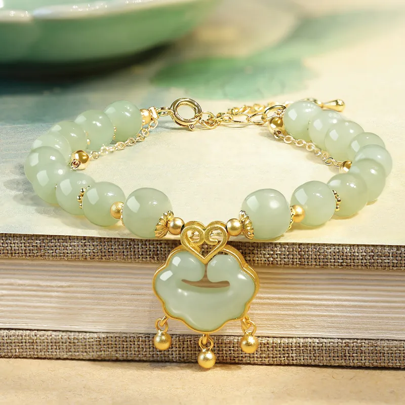SGE Bracelets Pale Greenish White Jade Women's-4