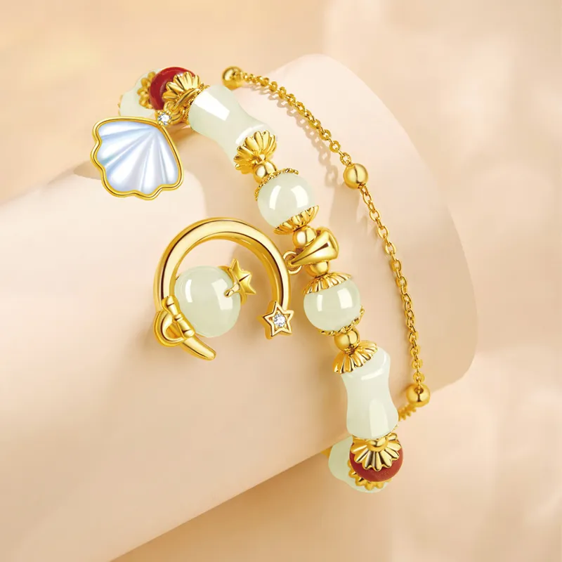 SGE Bracelets Pale Greenish White Jade Women's-9