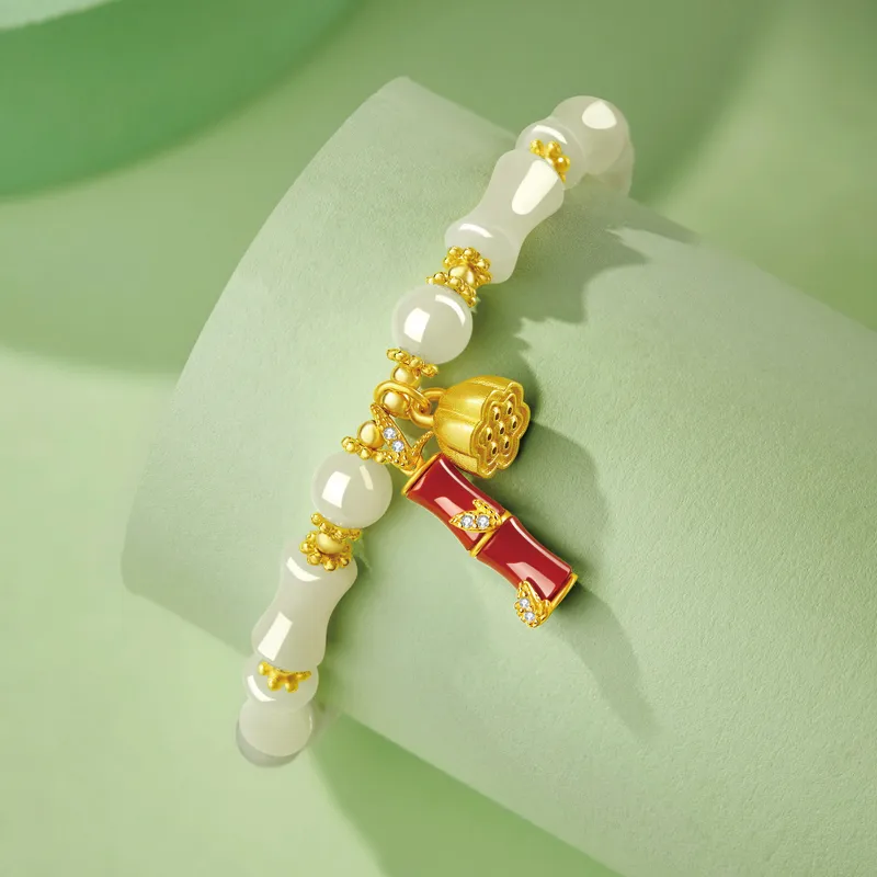 SGE Hetian Jade Bracelets Women's Pale Greenish White Jade-4