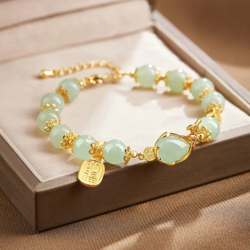 SGE Bracelets Pale Greenish White Jade Women's-2