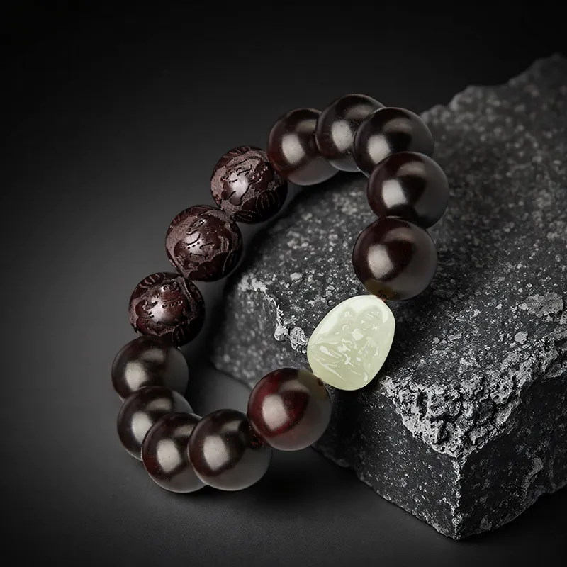 SGE Small Leaf Red Sandalwood Bracelets Unisex-9