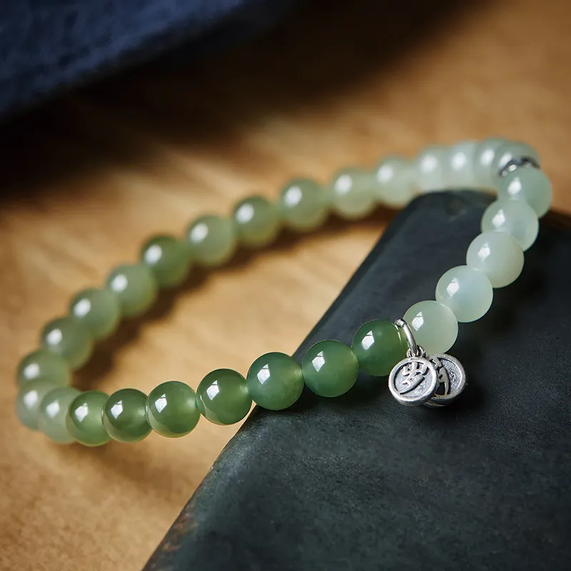 SGE Bracelets Pale Greenish White Jade Women's-1
