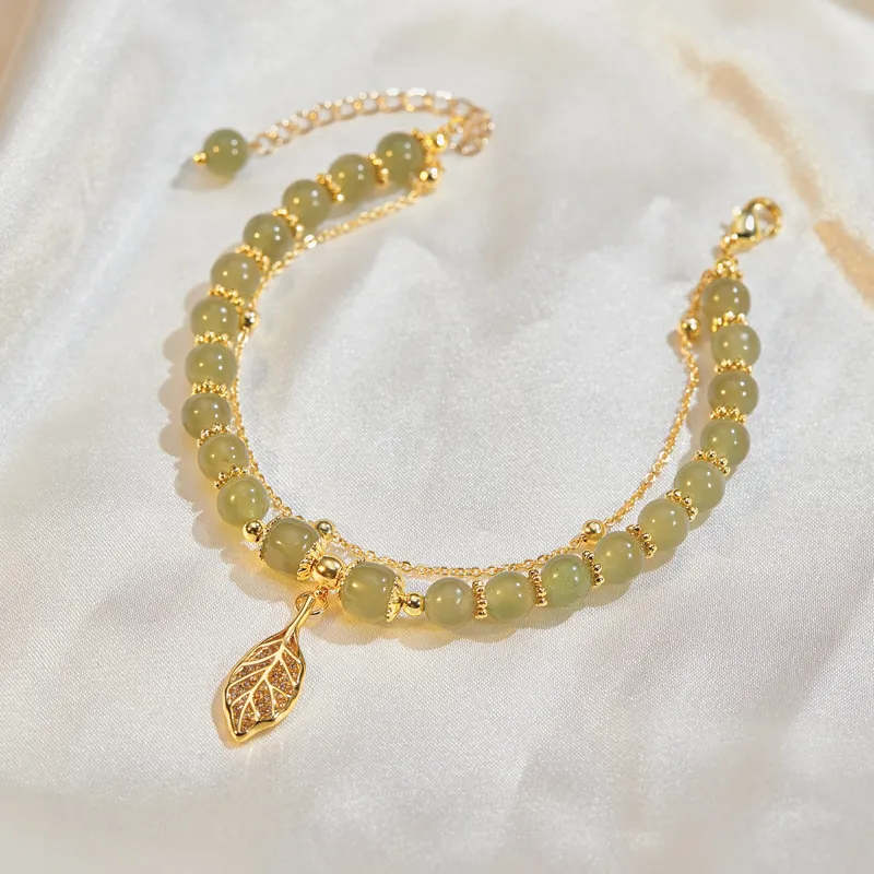SGE Hetian Jade Bracelets Women's Pale Greenish White Jade-3