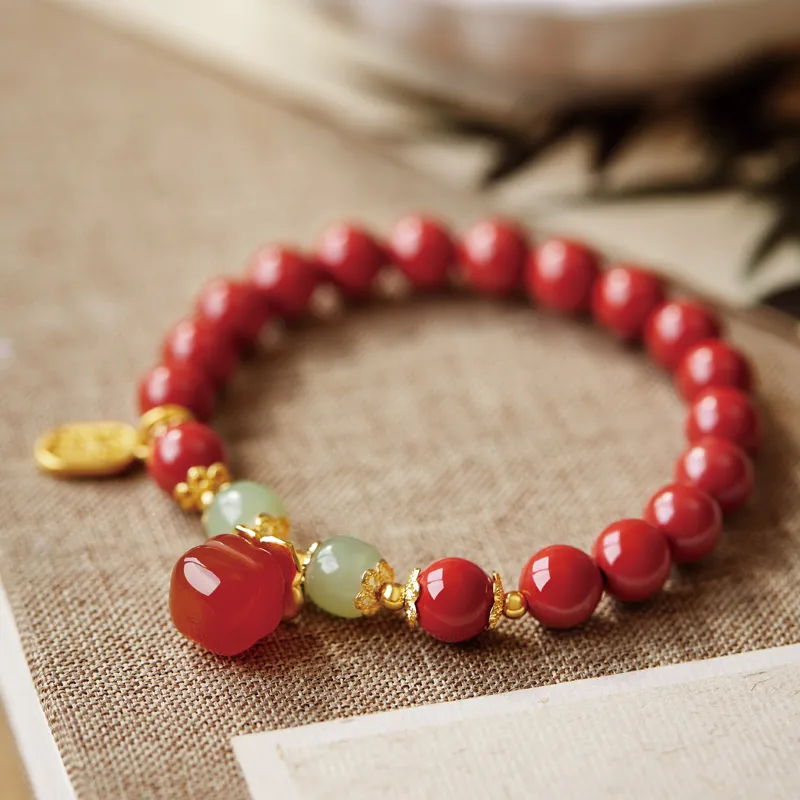 SGE Reconstructed Cinnabar Jade Bracelets Women's-3
