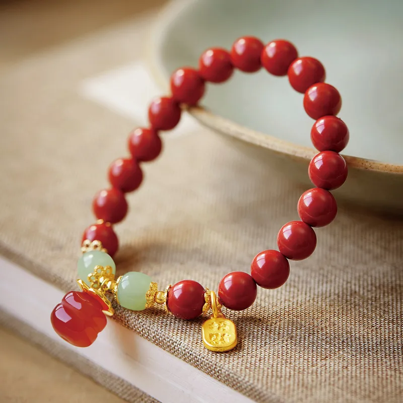 SGE Reconstructed Cinnabar Jade Bracelets Women's-2
