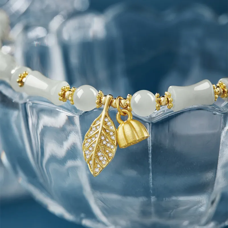 SGE Hetian Jade Bracelets Women's Pale Greenish White Jade-8