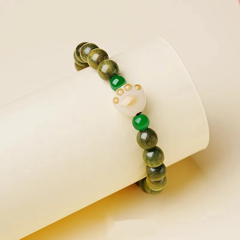 SGE Green Sandalwood Wooden Bracelets Women's-3
