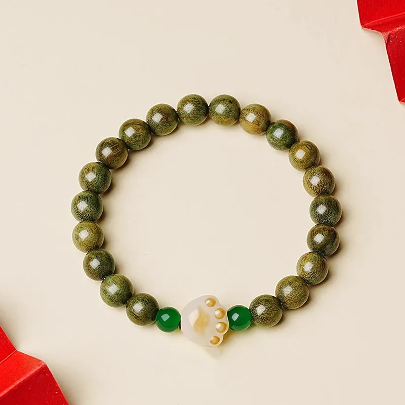 SGE Green Sandalwood Wooden Bracelets Women's-2