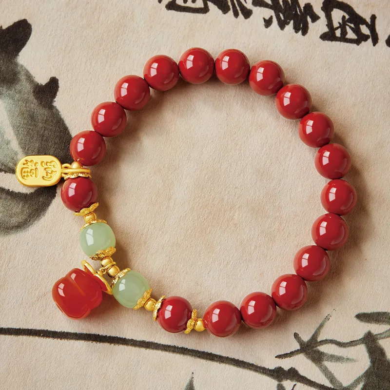 SGE Reconstructed Cinnabar Jade Bracelets Women's-5