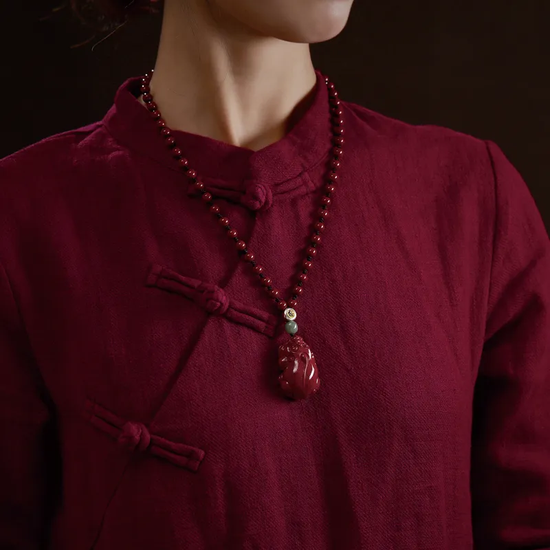 SGE Reconstructed Cinnabar Necklaces Unisex-4