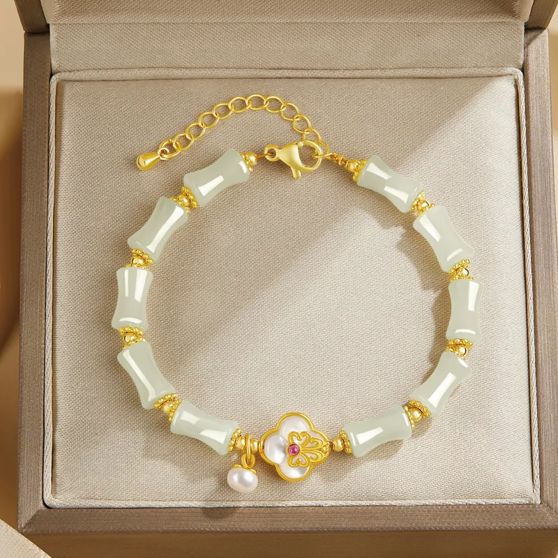 SGE Hetian Jade Bracelets Women's Pale Greenish White Jade-1