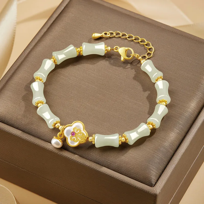 SGE Hetian Jade Bracelets Women's Pale Greenish White Jade-3