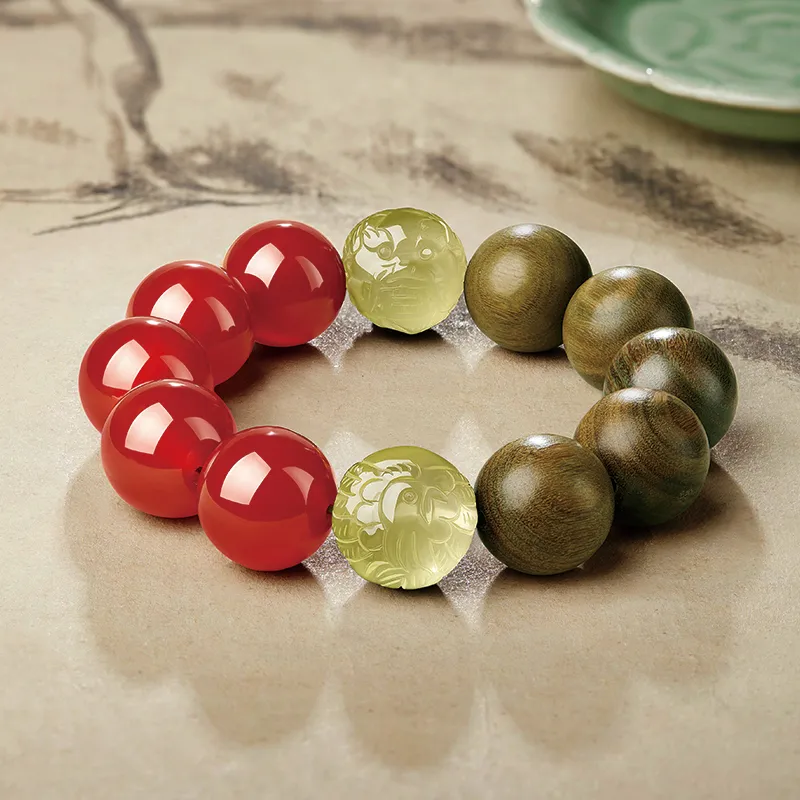 SGE Green Sandalwood Wooden Bracelets Men's-8