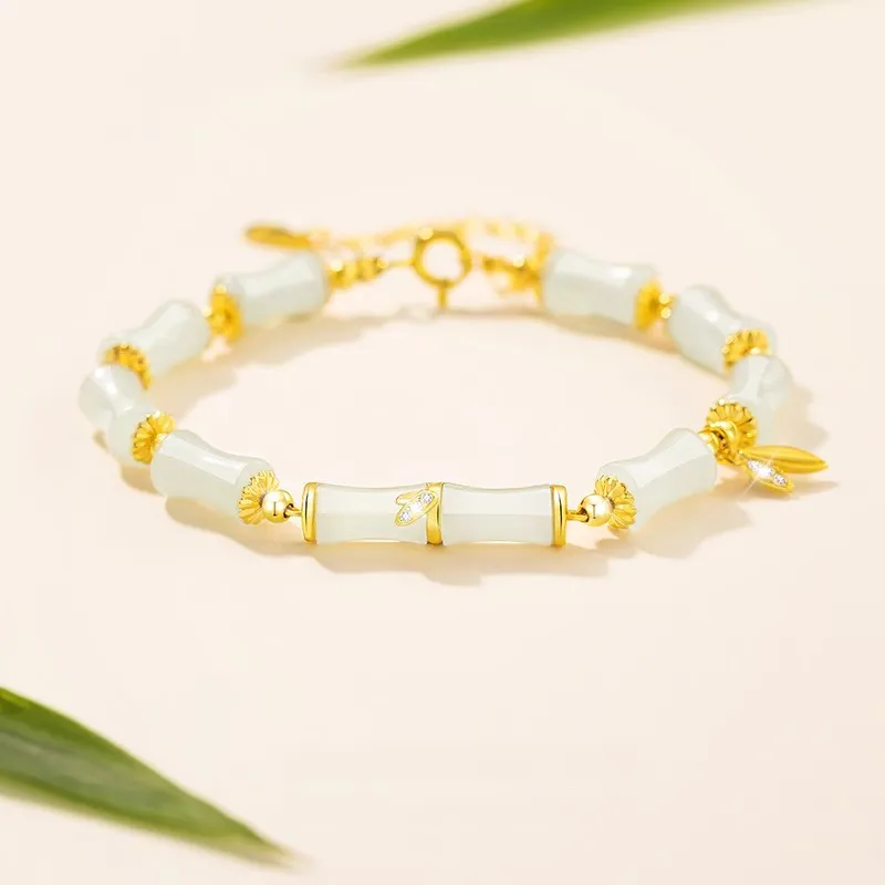 SGE Hetian Jade Bracelets Pale Greenish White Jade Women's-4