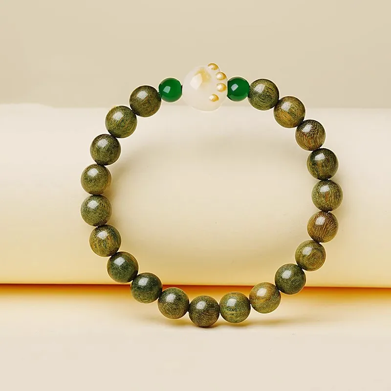 SGE Green Sandalwood Wooden Bracelets Women's-1