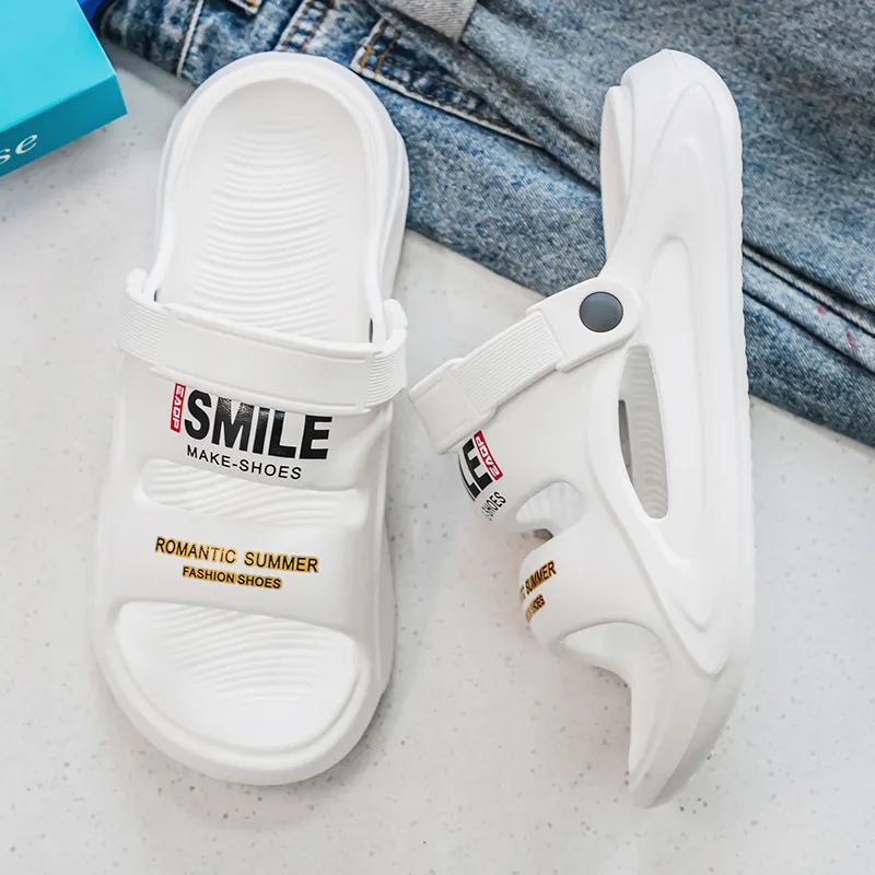Ncmt Beach Sandals Unisex White/Black/Dark Coffee-3