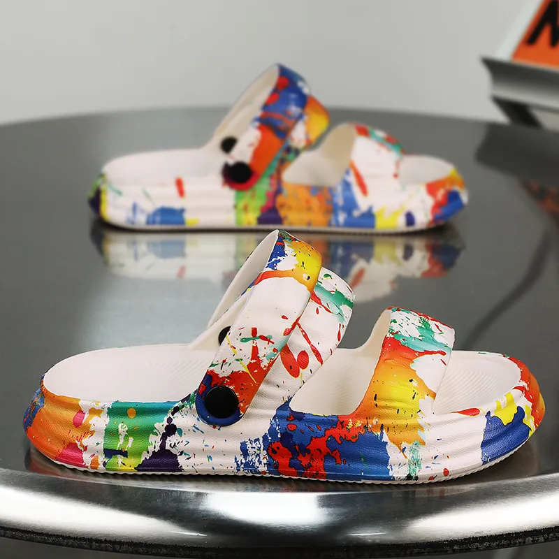 Ncmt Beach Sandals Unisex White Blue/White Red-4
