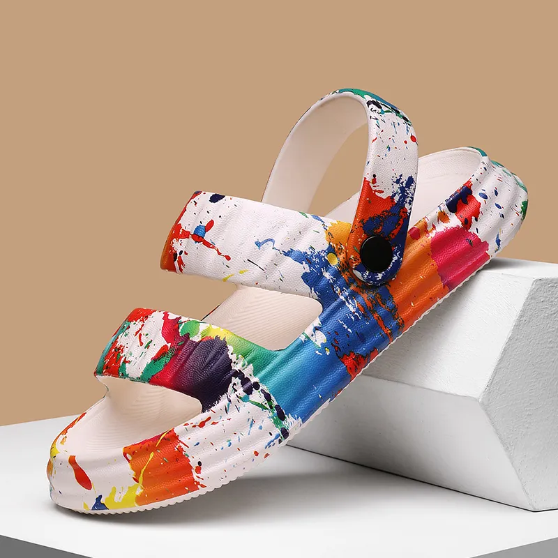Ncmt Beach Sandals Unisex White Blue/White Red-2