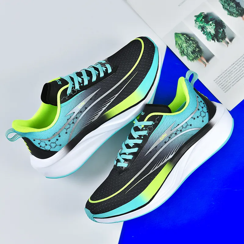 Ncmt Slip Resistant, Abrasion Resistant, Breathable Low Top Carbon Plate Running Shoes Unisex-8