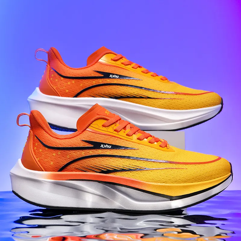 Ncmt Slip Resistant, Abrasion Resistant, Breathable Low Top Carbon Plate Running Shoes Unisex-2