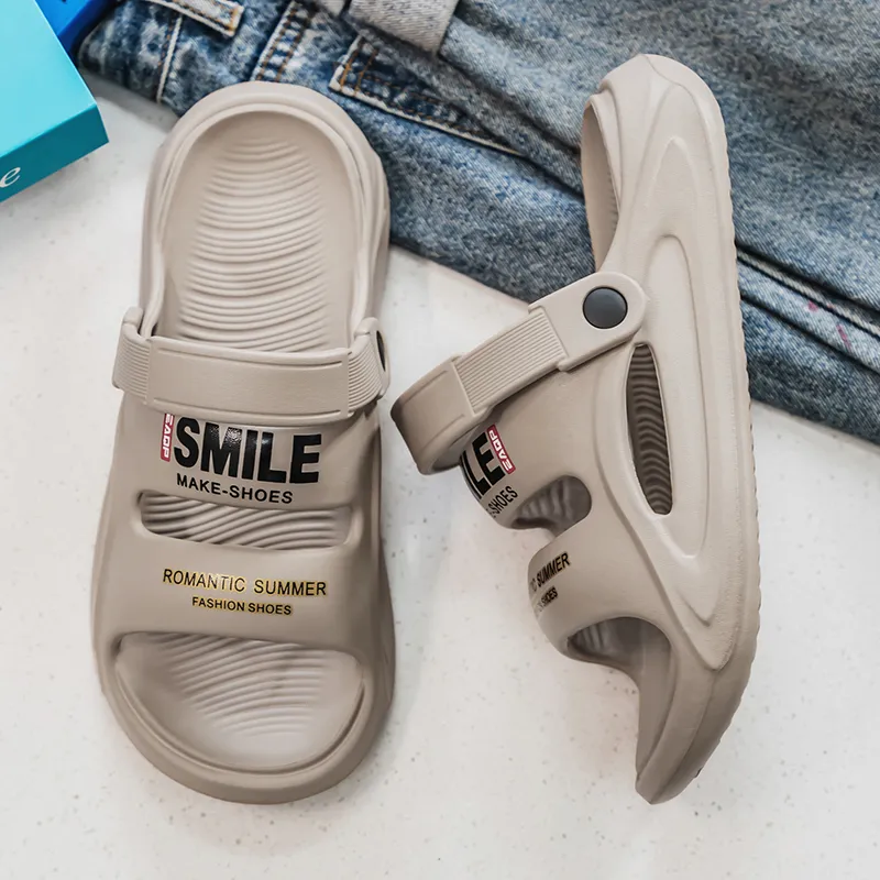 Ncmt Beach Sandals Unisex White/Black/Dark Coffee-13