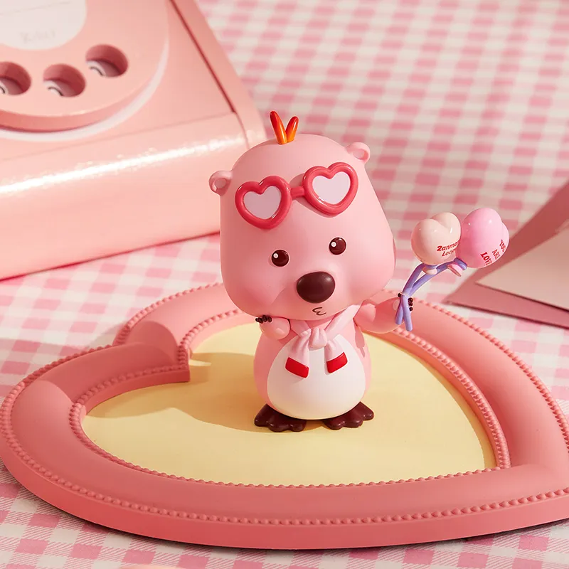 MINISO Little Beaver Zanmang Loopy Collection Valentine's Day Loopy Ornament Chibi Figures-3
