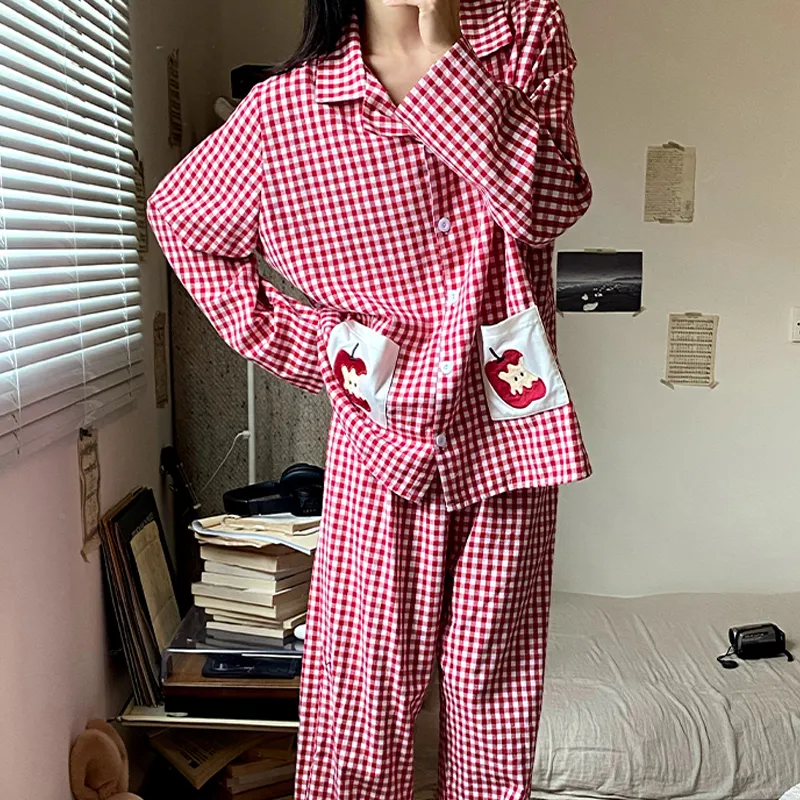 Joycefuuu Bra Pajama Set Women's Red-3