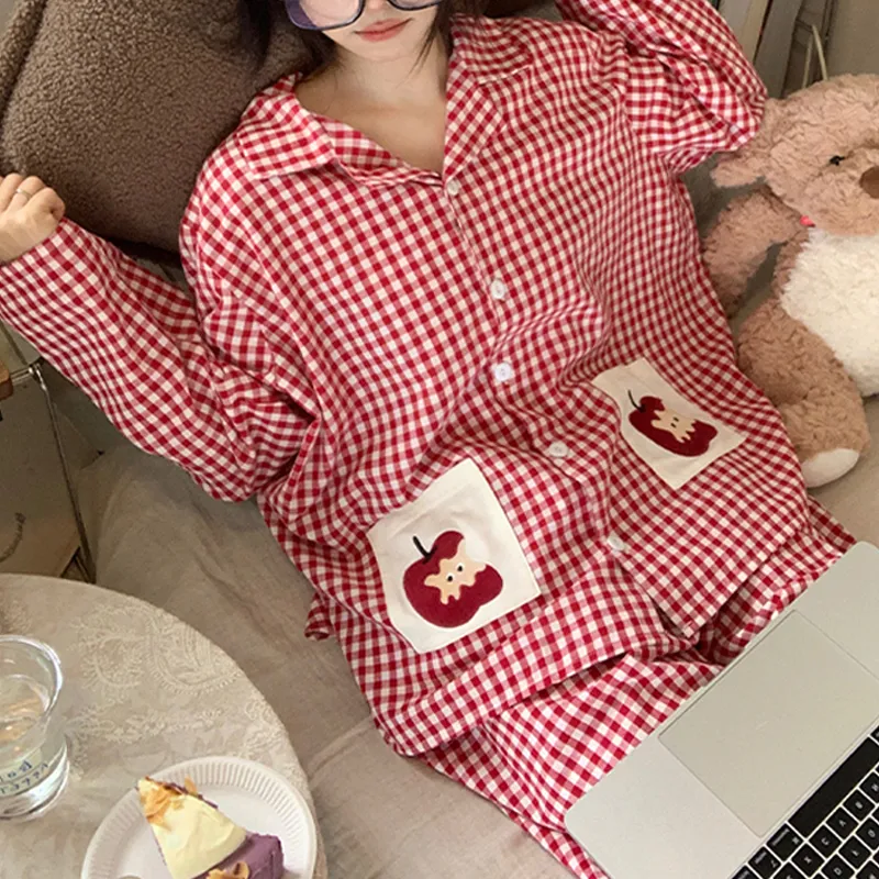 Joycefuuu Bra Pajama Set Women's Red-1