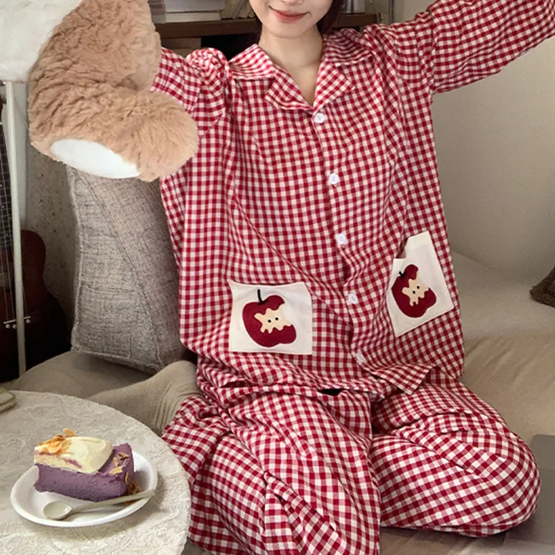 Joycefuuu Bra Pajama Set Women's Red-4