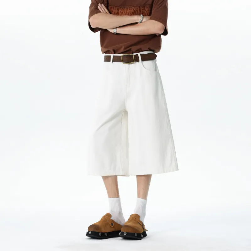 Ang2 Stu Denim Shorts Unisex White-2