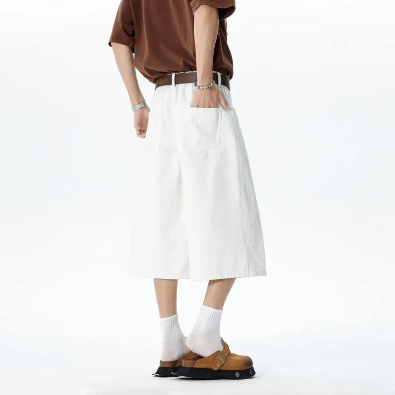 Ang2 Stu Denim Shorts Unisex White-3