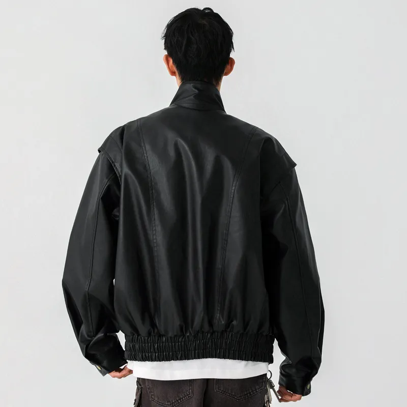 Ang2 Stu Leather Jacket Unisex Black-2