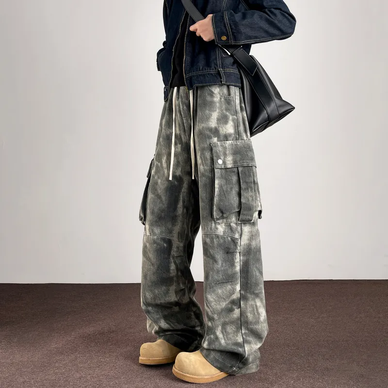 Ang2 Stu Cargo Pants Unisex Tie Dye Camouflage-3