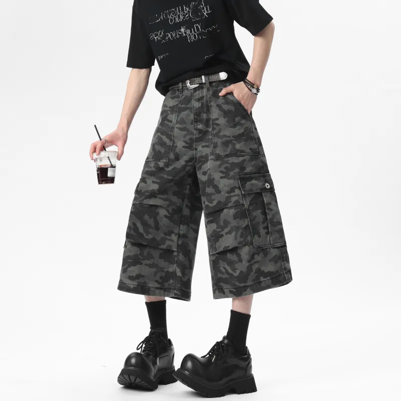 Ang2 Stu Denim Shorts Unisex City Camouflage-2
