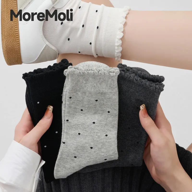 Moremoli Mid-Calf Socks Women's 3 Pack-3