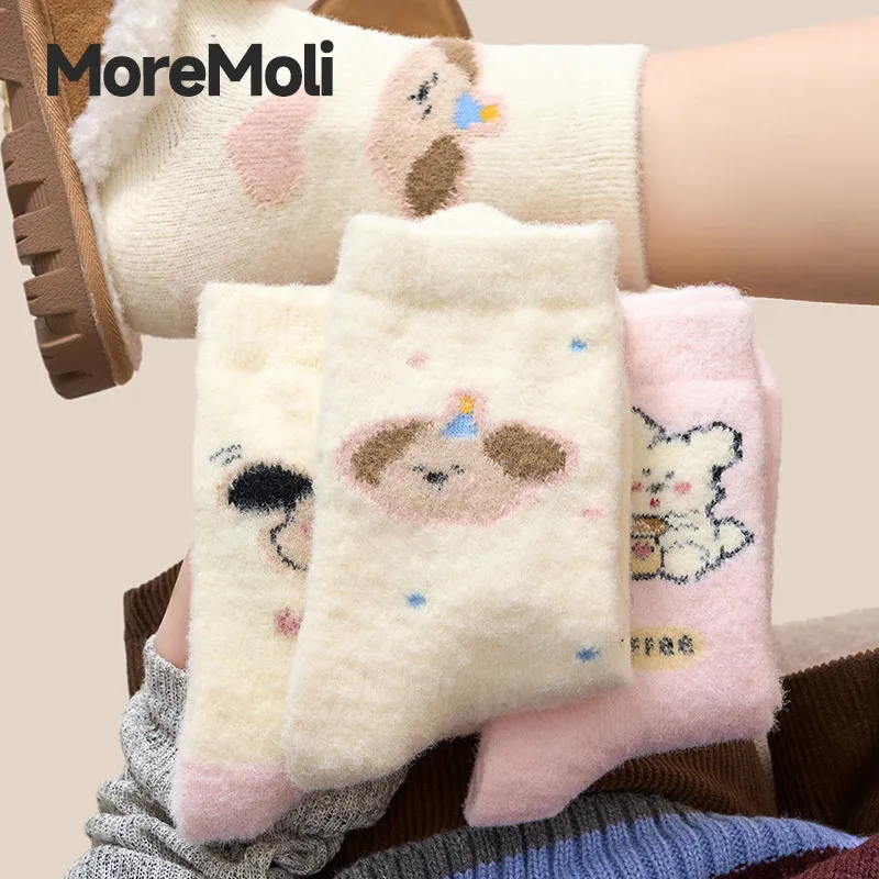 Moremoli Mid Calf Socks Women's 3 Pack-3