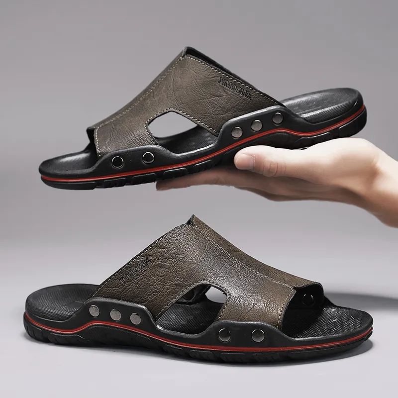 XIMO BULL Rubber Sole Stud Slip Resistant Slide Slippers Men's-5