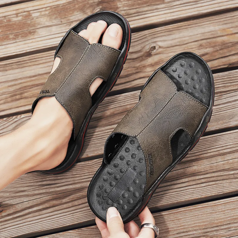 XIMO BULL Rubber Sole Stud Slip Resistant Slide Slippers Men's-6