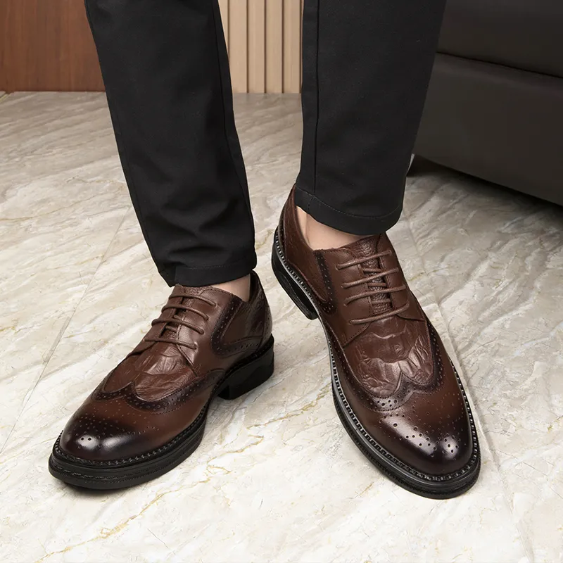 XIMO BULL Dress Shoes Men Low Top Black/Brown-2
