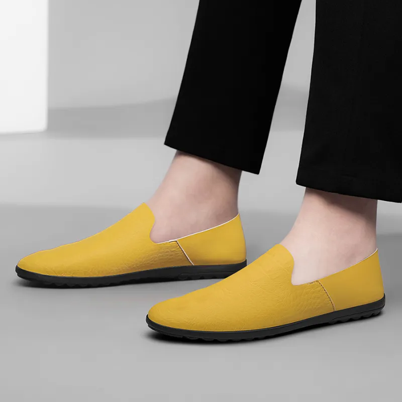 XIMO BULL Men's Casual Shoes Men Low Top Yellow, Black-9