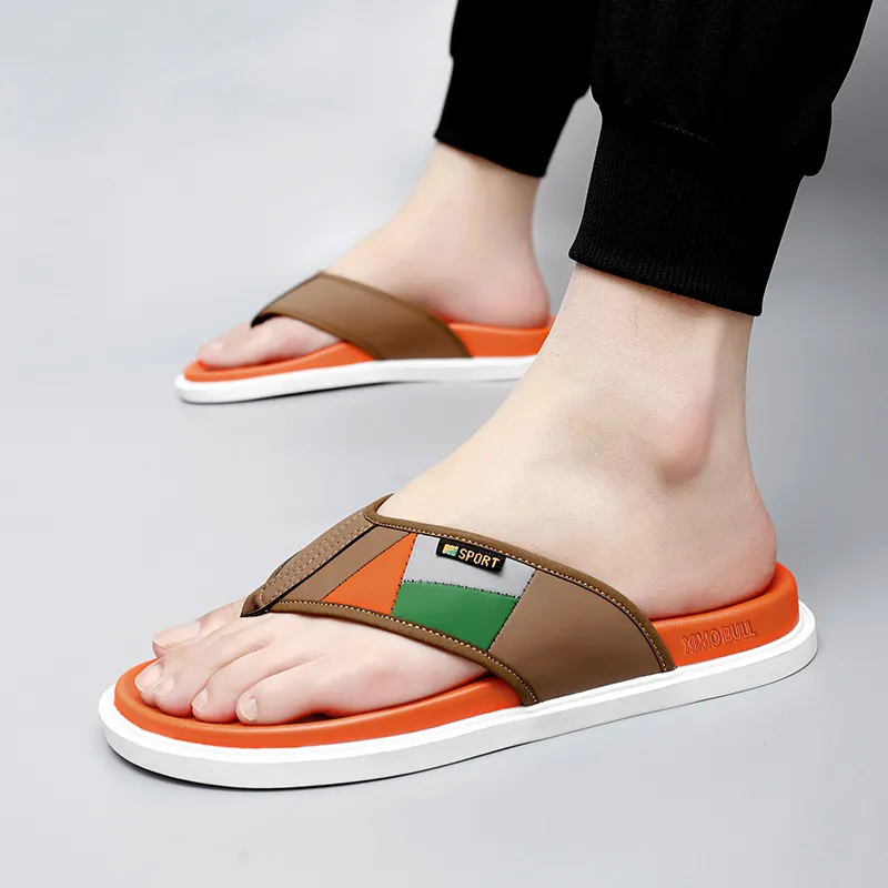 XIMO BULL Composite Sole Embroidery Quick Dry Flip Flops Men's-8