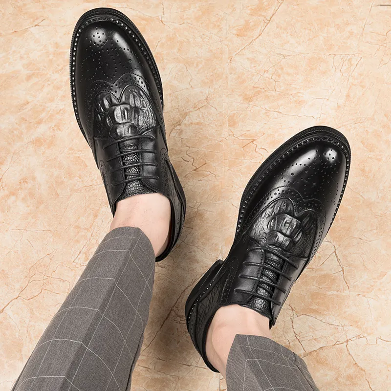 XIMO BULL Dress Shoes Men Low Top Black/Brown-10